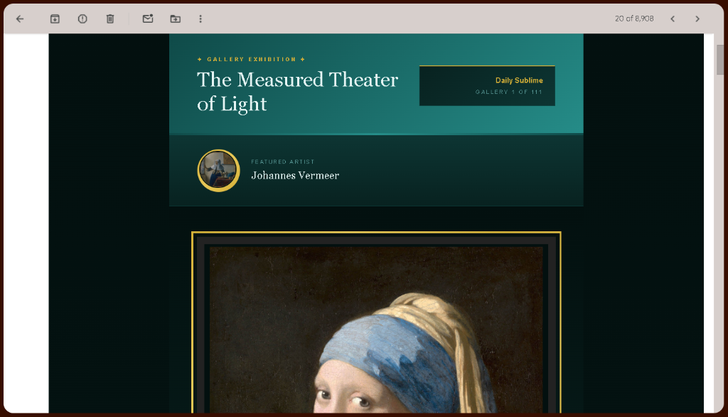 Daily Sublime: The Measured Theater of Light - Johannes Vermeer edition